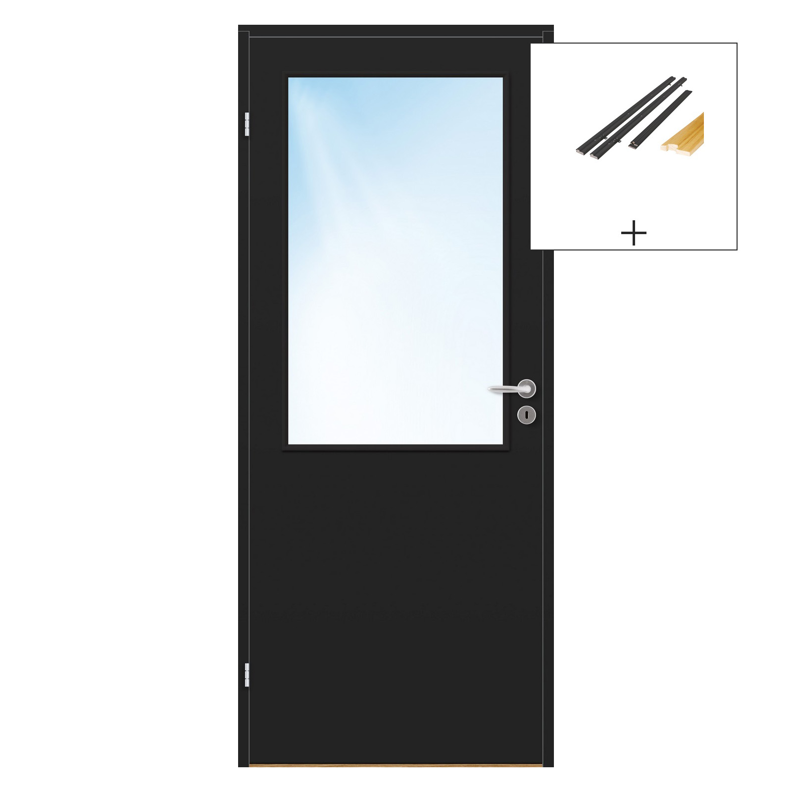 Innerdør Bygg1 Sletten HW Klarglass med Karmsett