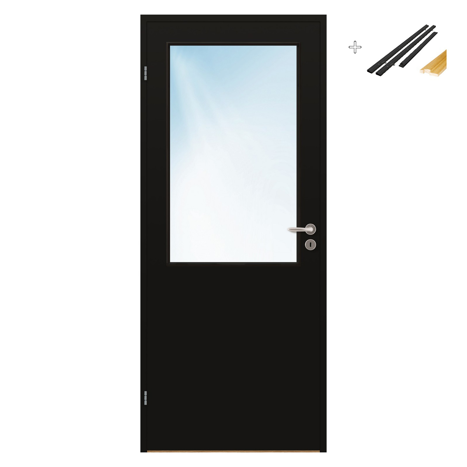 Innerdør Bygg1 Sletten HW Kompakt Klarglass med Karmsett