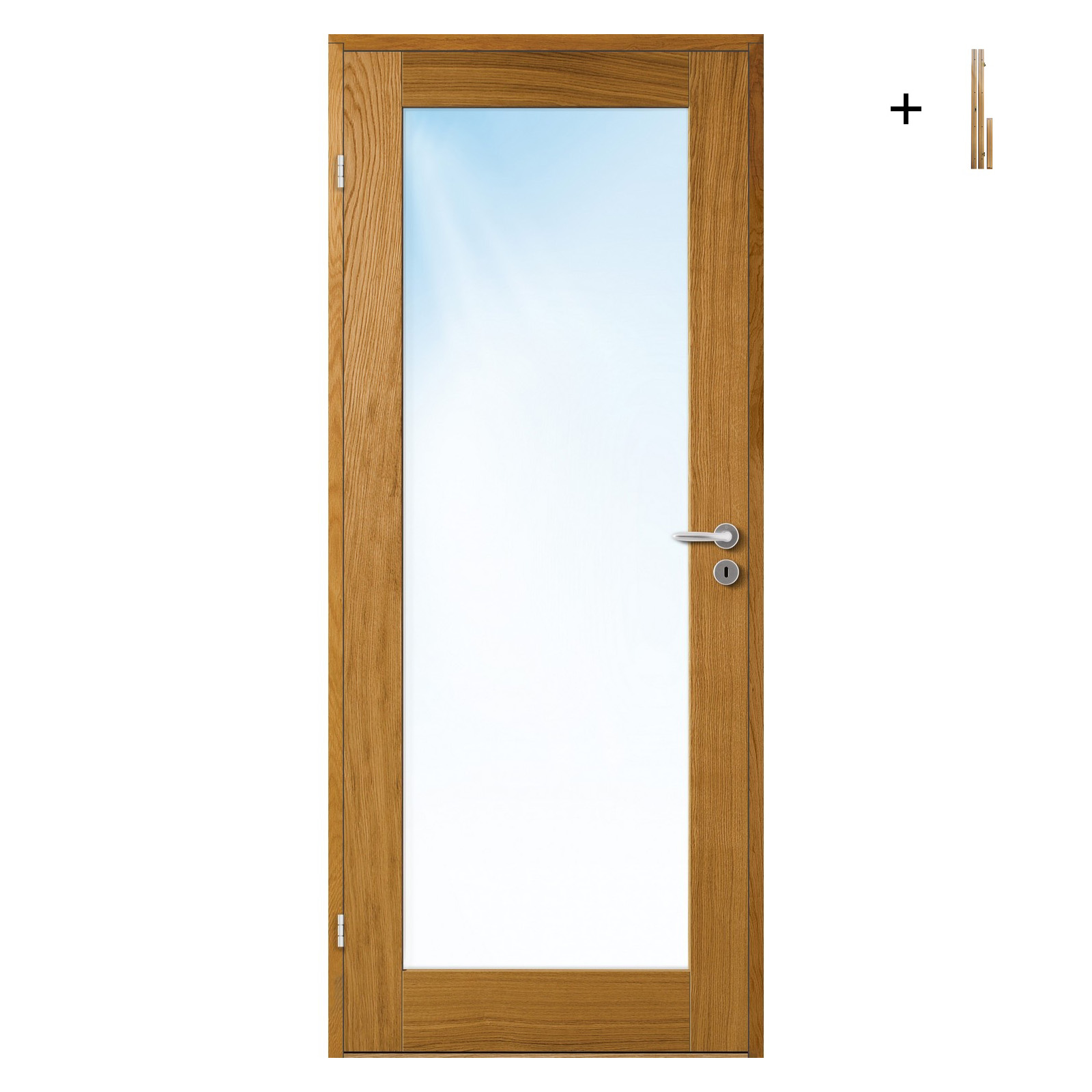 Innerdør Bygg1 Stil 1 Eik Glass med Karmsett