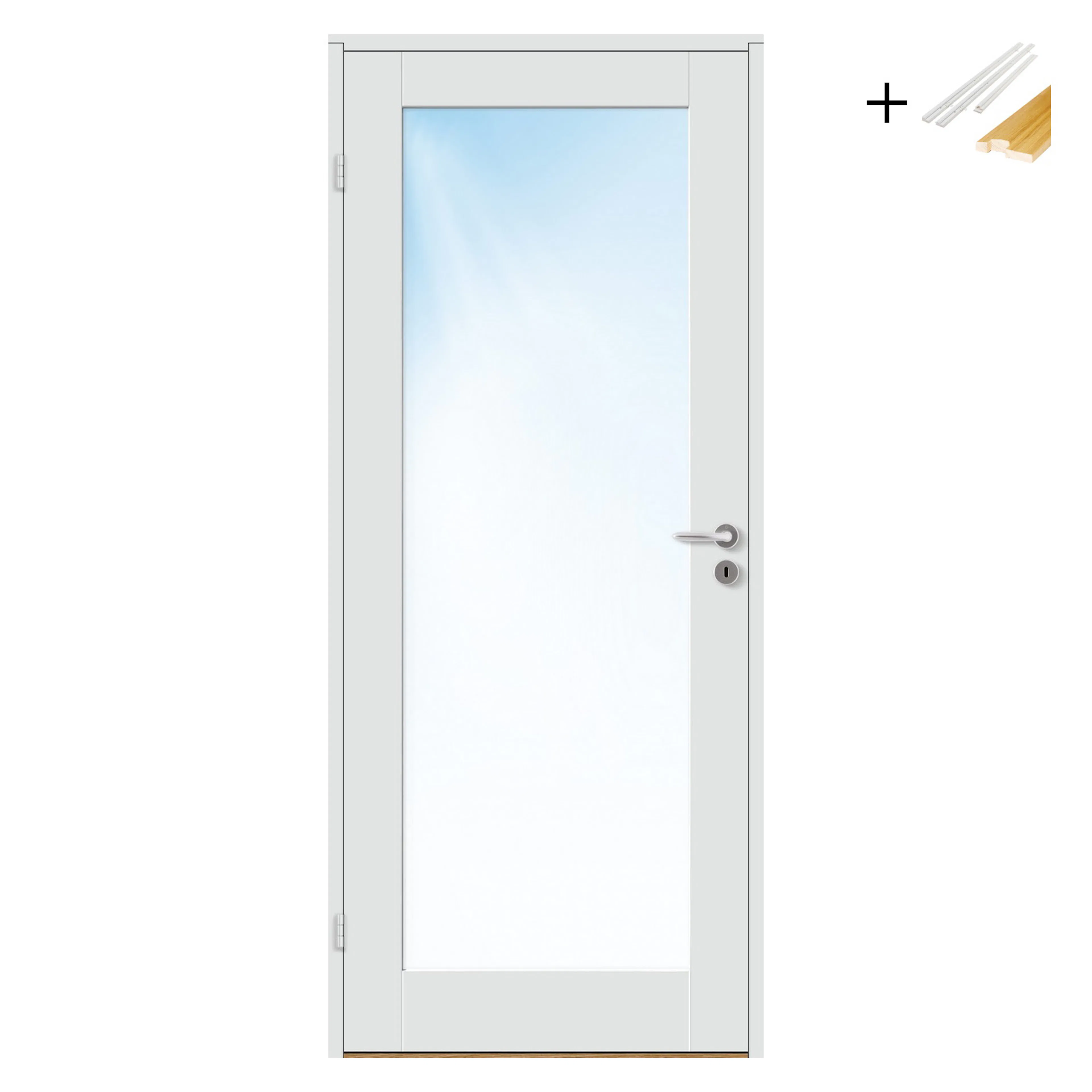 Innerdør Bygg1 Stil 1 Hvit Frostet Glass med Karmsett