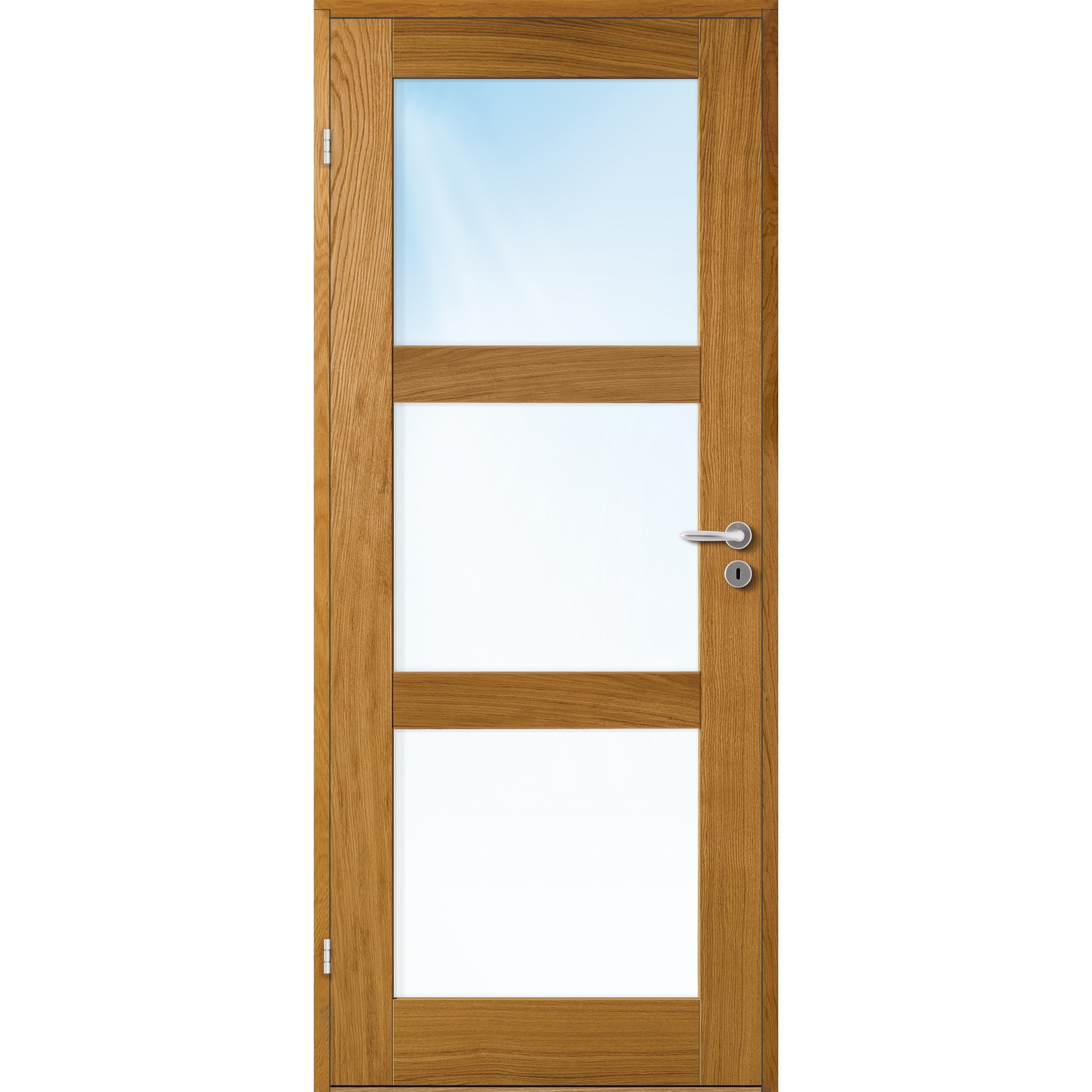 Innerdør Bygg1 Stil 3 Eik Glass med Karmsett