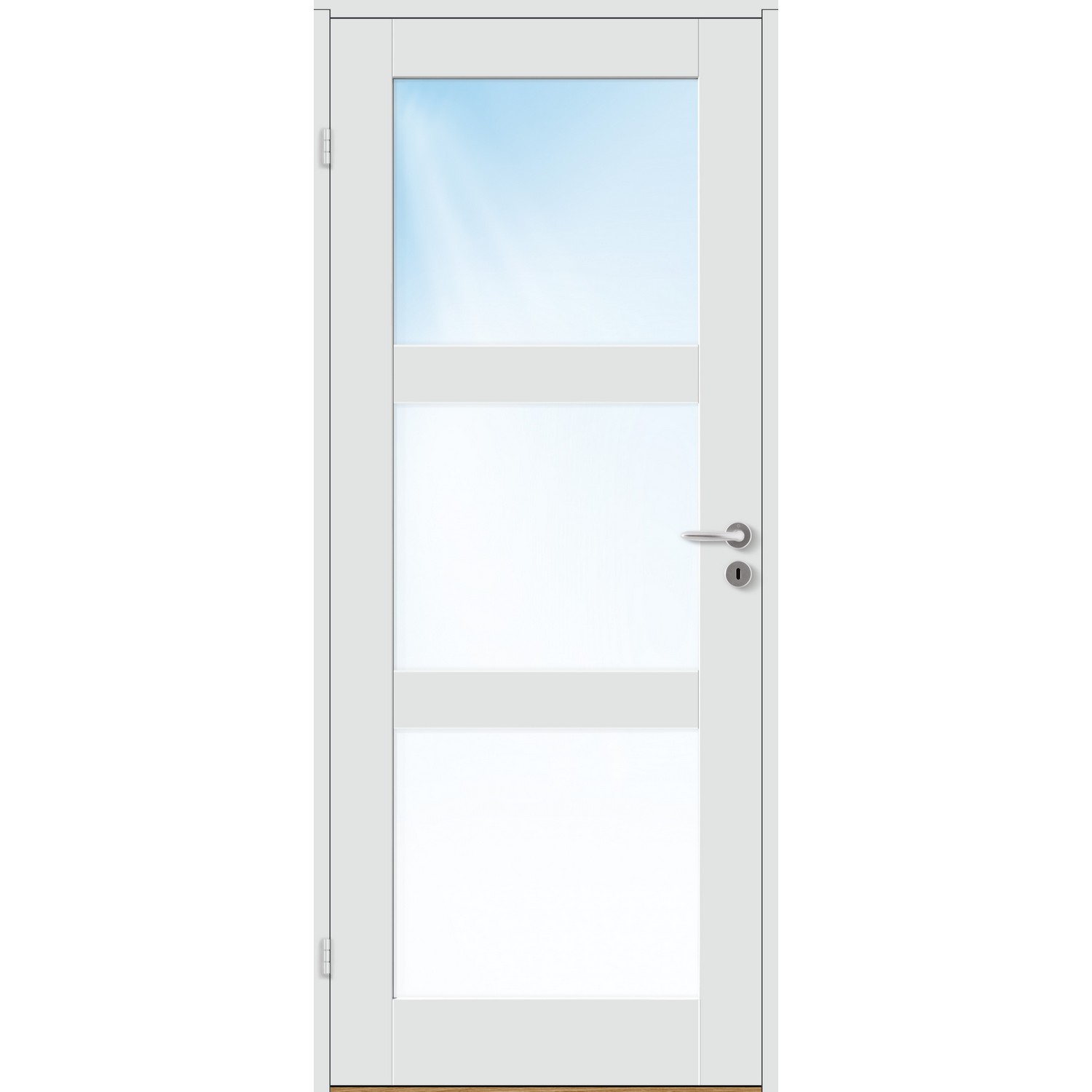 Innerdør Bygg1 Stil 3 Hvit Frostet Glass