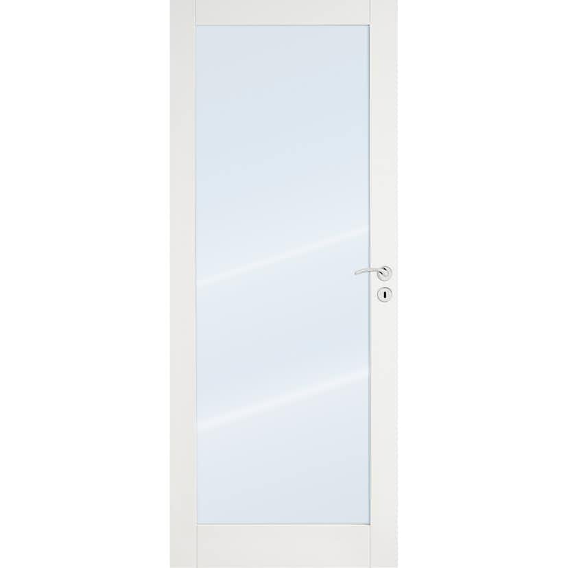 Scanflexdøra Trend 1 Dørblad Malt I Hvit Ncs S0502-Y.Med Klart Sikkerhetsglass.  Dørbladmål: 926x2040.