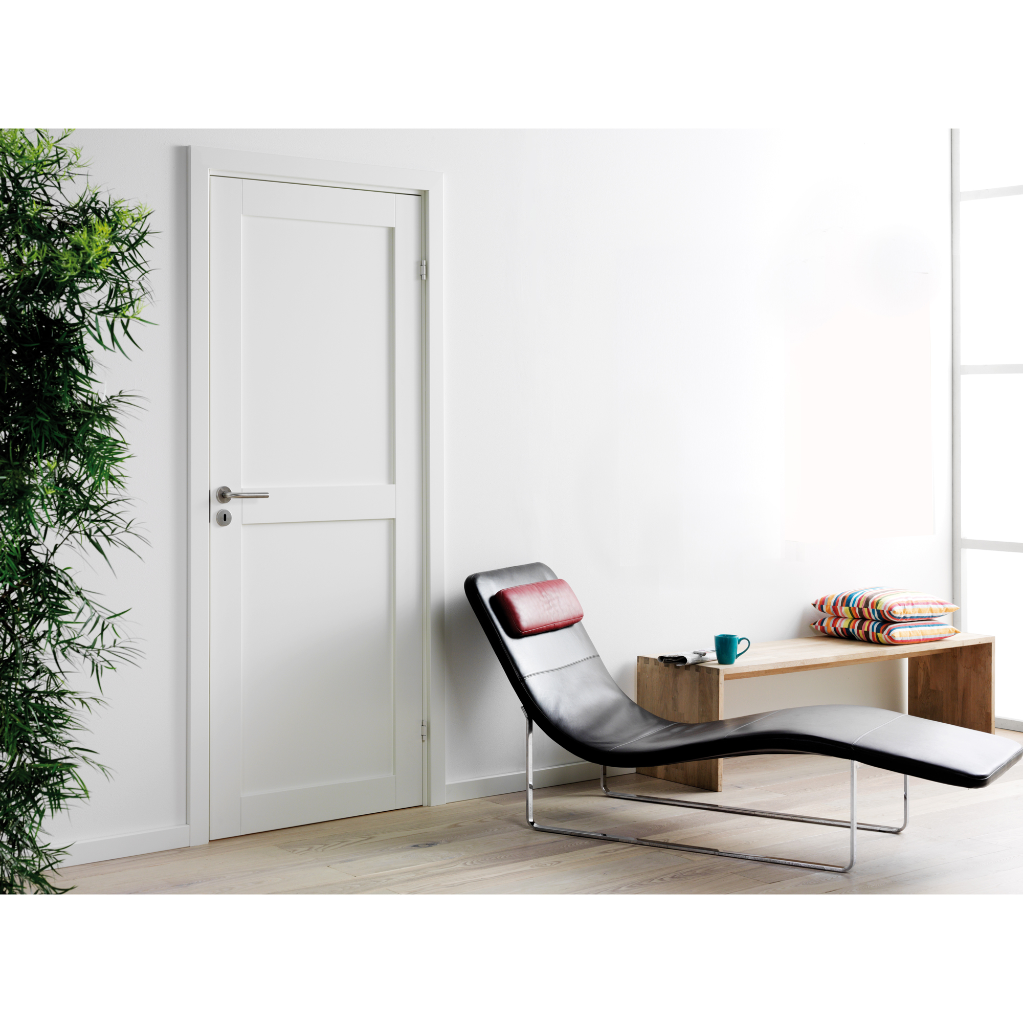 Innerdør Swedoor Unique 02L Hvit med Karmsett