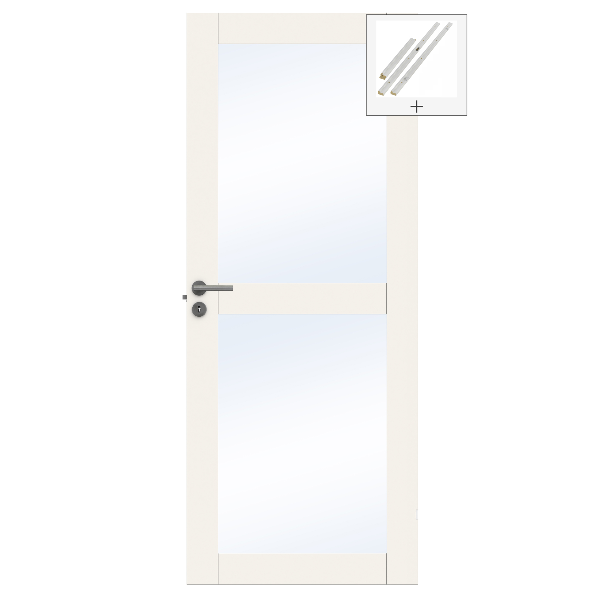 Innerdør Swedoor Unique GW02L Hvit med Karmsett