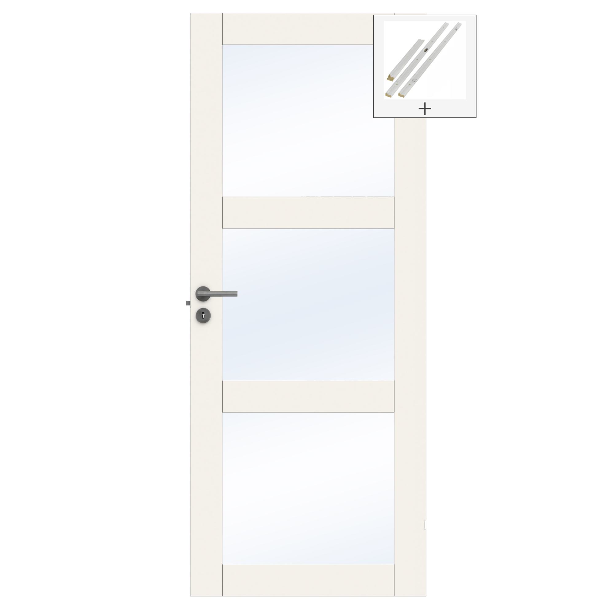 Innerdør Swedoor Unique GW03L Hvit med Karmsett