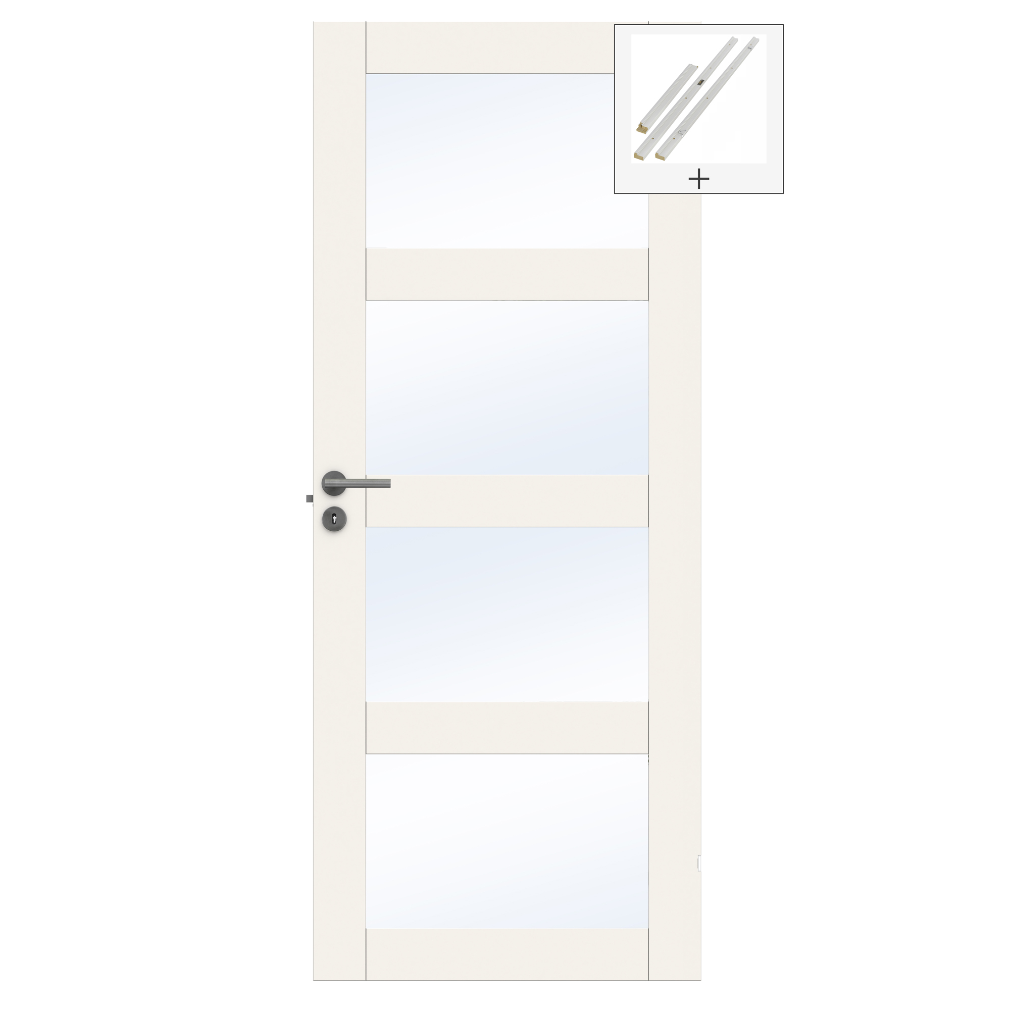 Innerdør Swedoor Unique GW04L Hvit med Karmsett