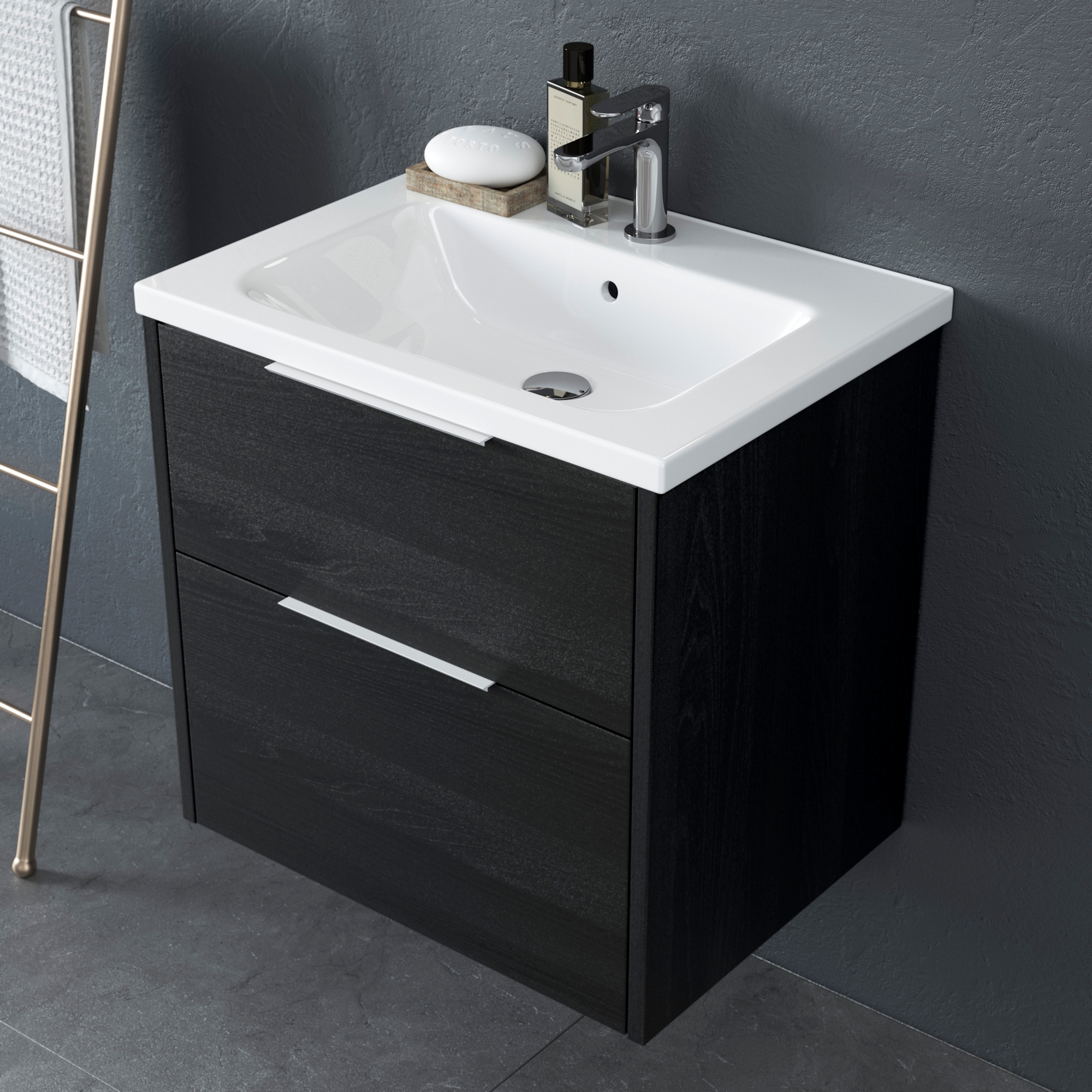 Tvättställsskåp INR Grand Solid med 2 Lådor