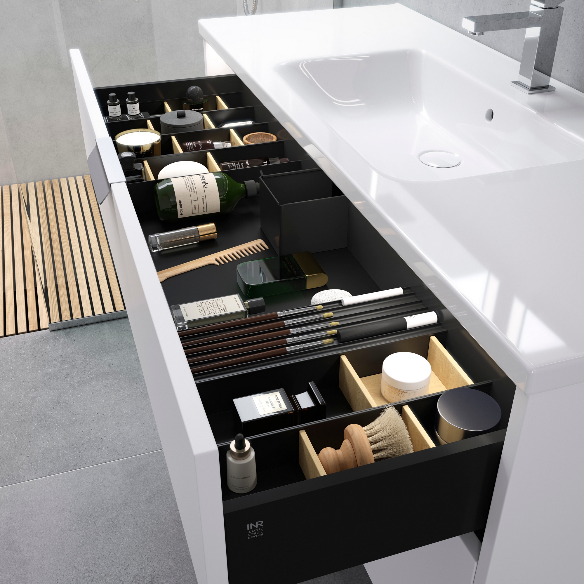 Tvättställsskåp INR Grand Solid med 2 Lådor