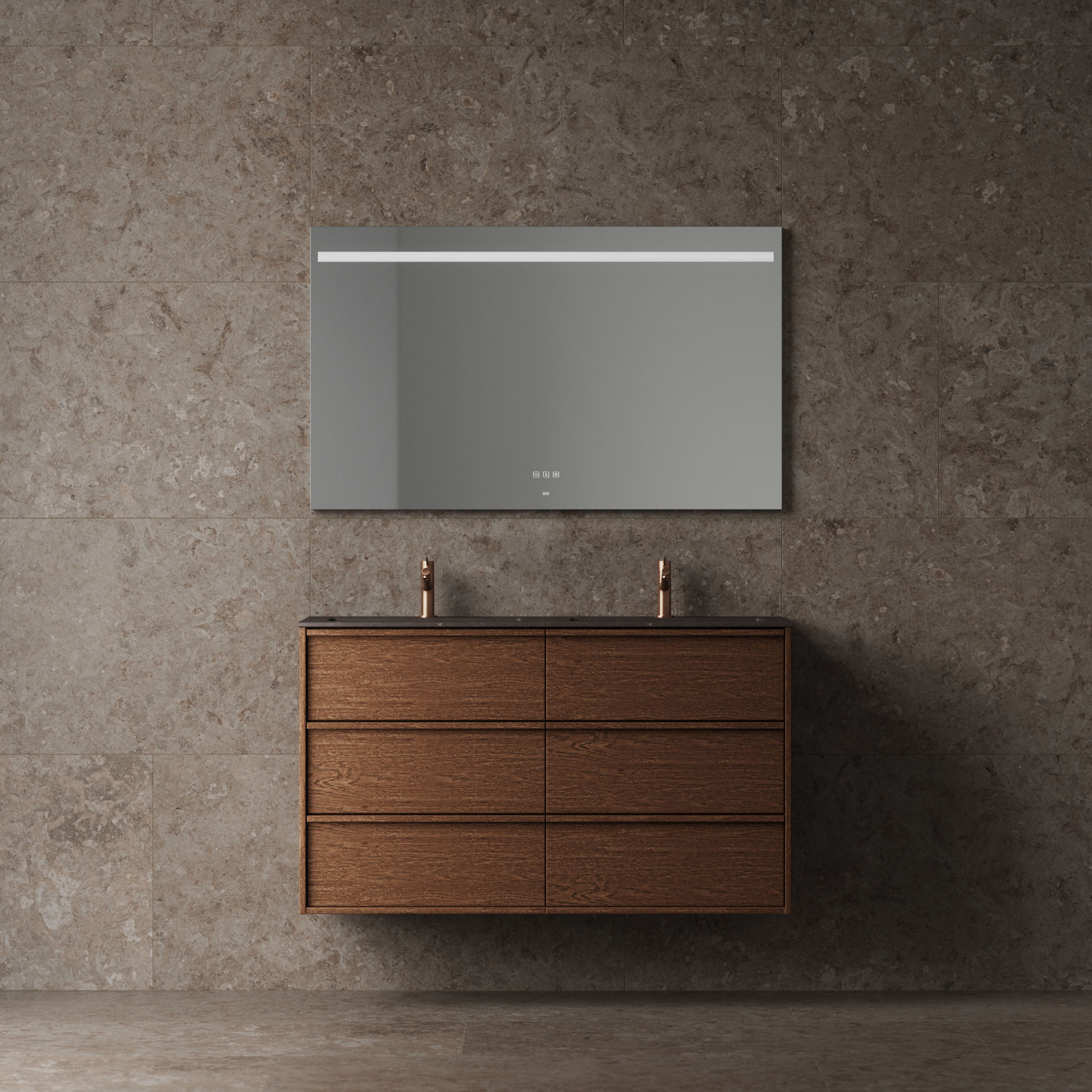 Tvättställsskåp INR Terra Carve Dubbel med 6 Lådor