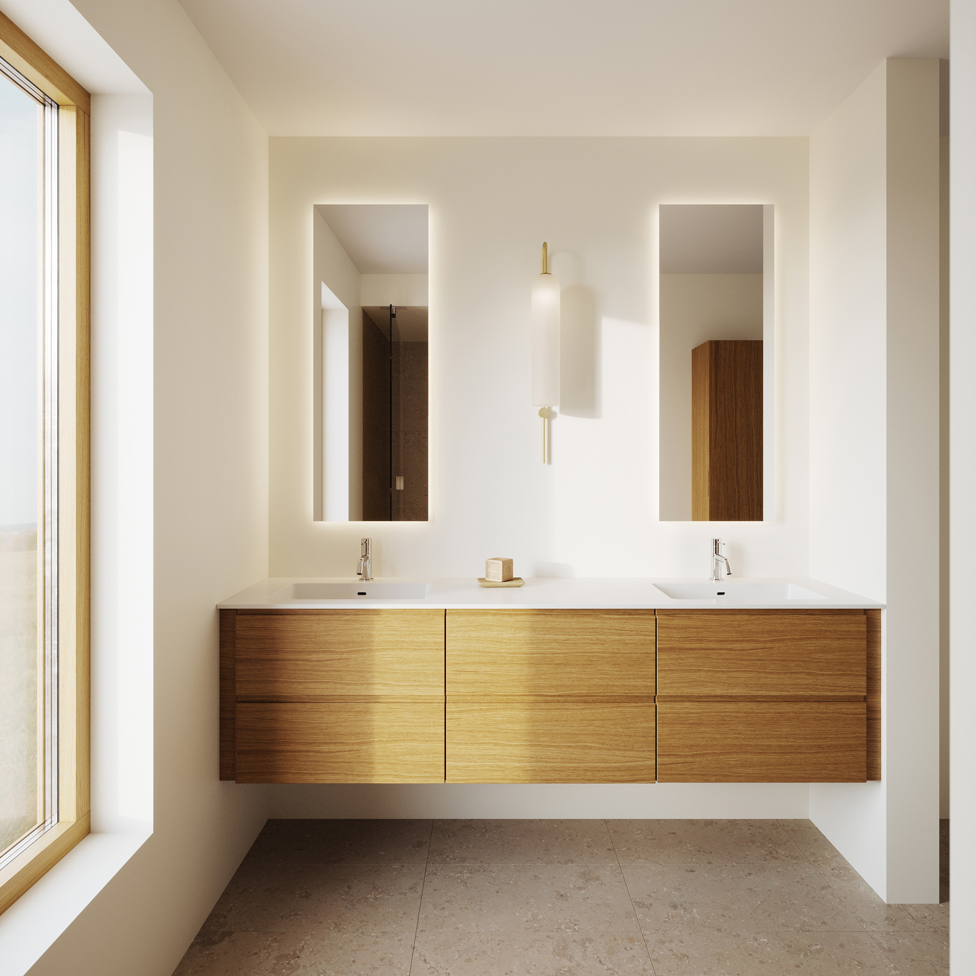 Tvättställsskåp INR Core Grip med 2 Lådor