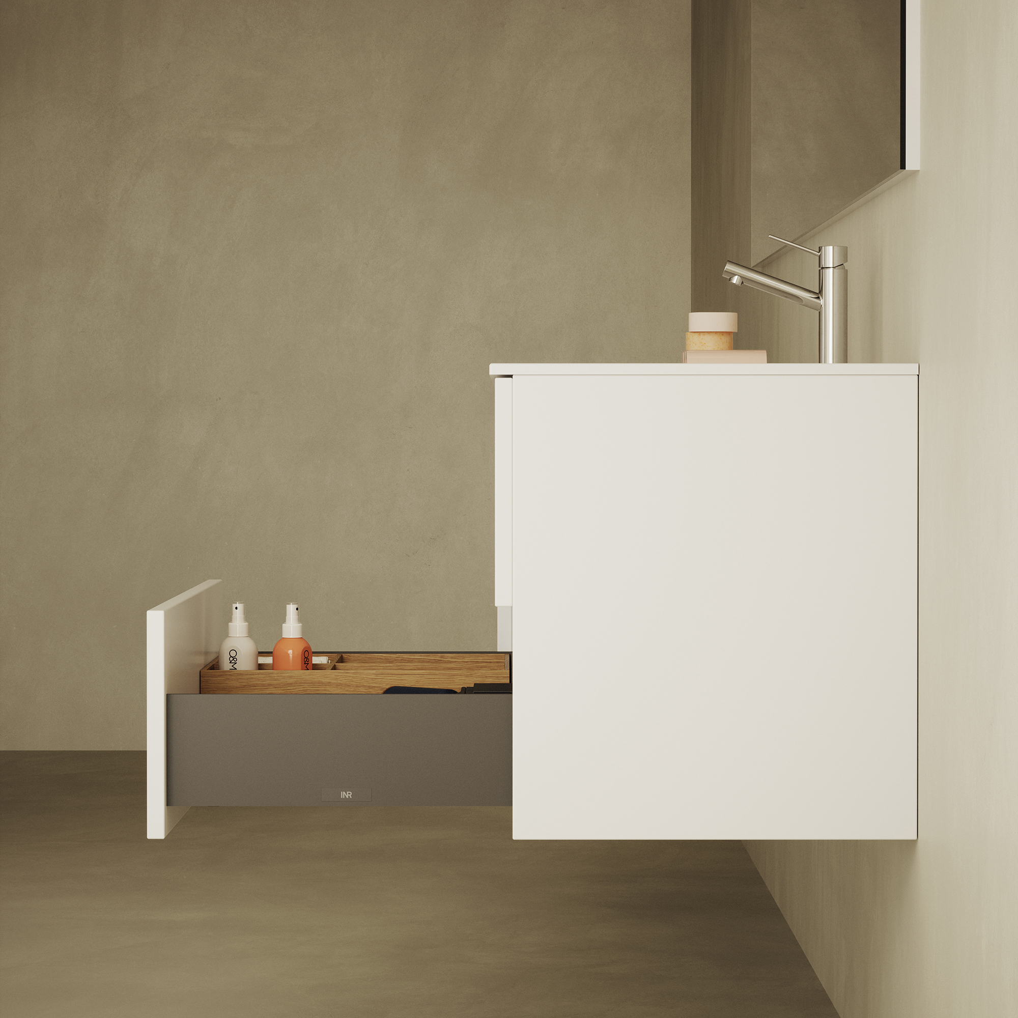 Tvättställsskåp INR Core Solid med 2 Lådor