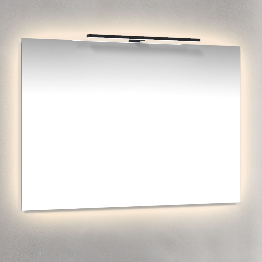 Spegel Macro Design Ambilight med Svart T-belysning | badrum - badrumsmobler - badrumsspegel | KakelKungen