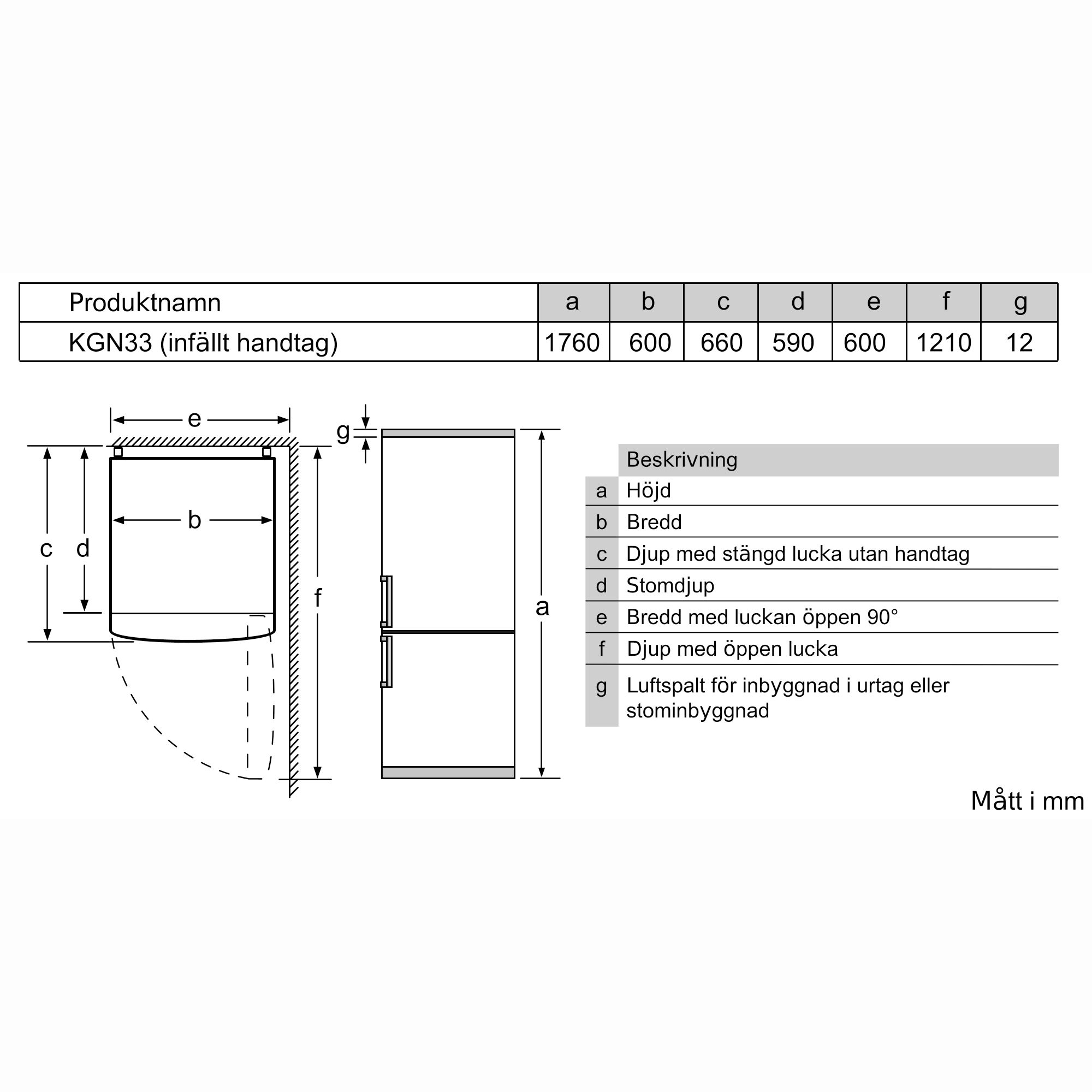Kjøl/Fryser Bosch KGN33NWEB