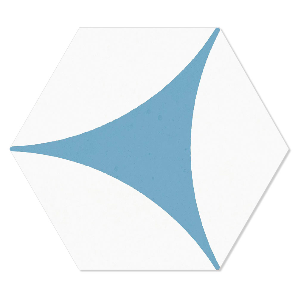 Hexagon Hill Ceramic Klinker Porto Hex 25 Blå Mönstrad 25x22 cm