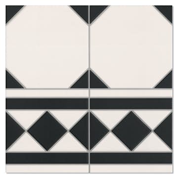 Klinker Hill Ceramic Oxford Hvit Mønstret Side 33x33 cm