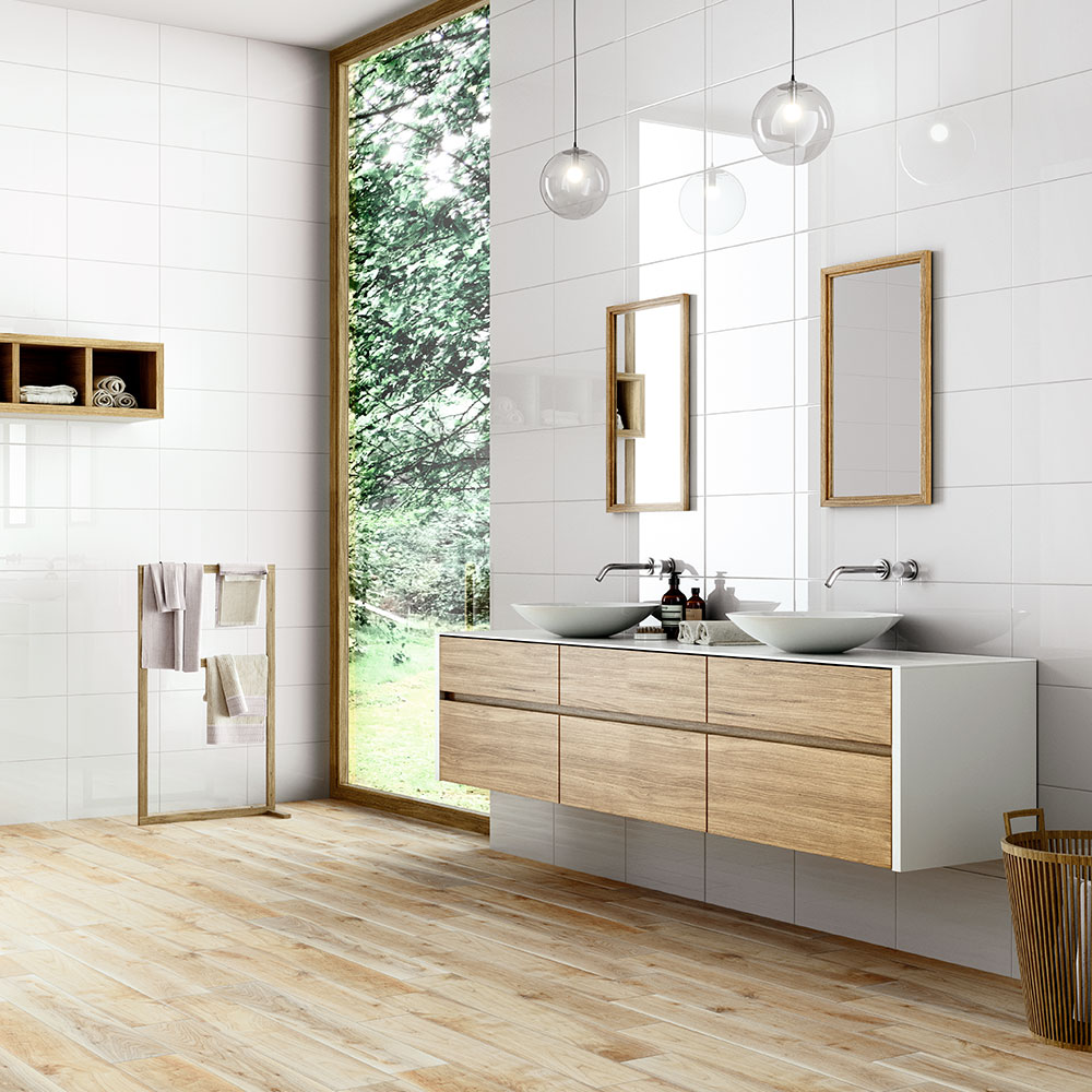 Flis Blanco Hill Ceramic Hvit 25x40 cm Blank