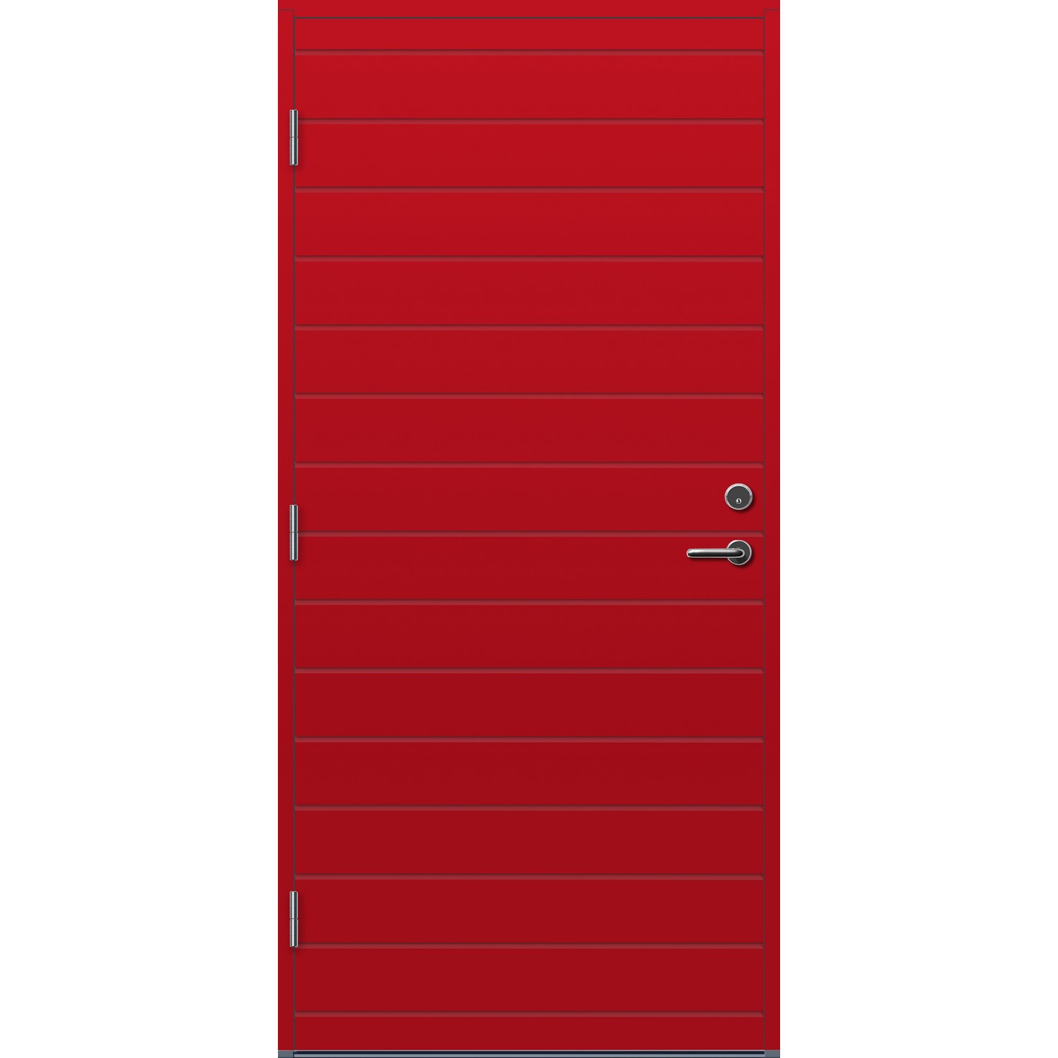 Ytterdør Bygg1 Knarvik BxH: 90x200 cm, Venstre, NCS S-2070-Y90R, Rød ...