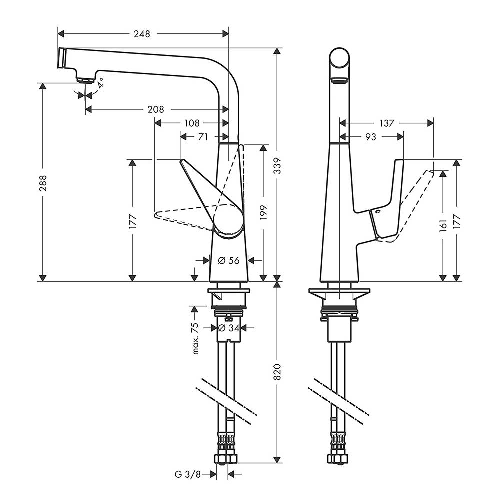 Kjøkkenbatteri Hansgrohe Talis Select S 300