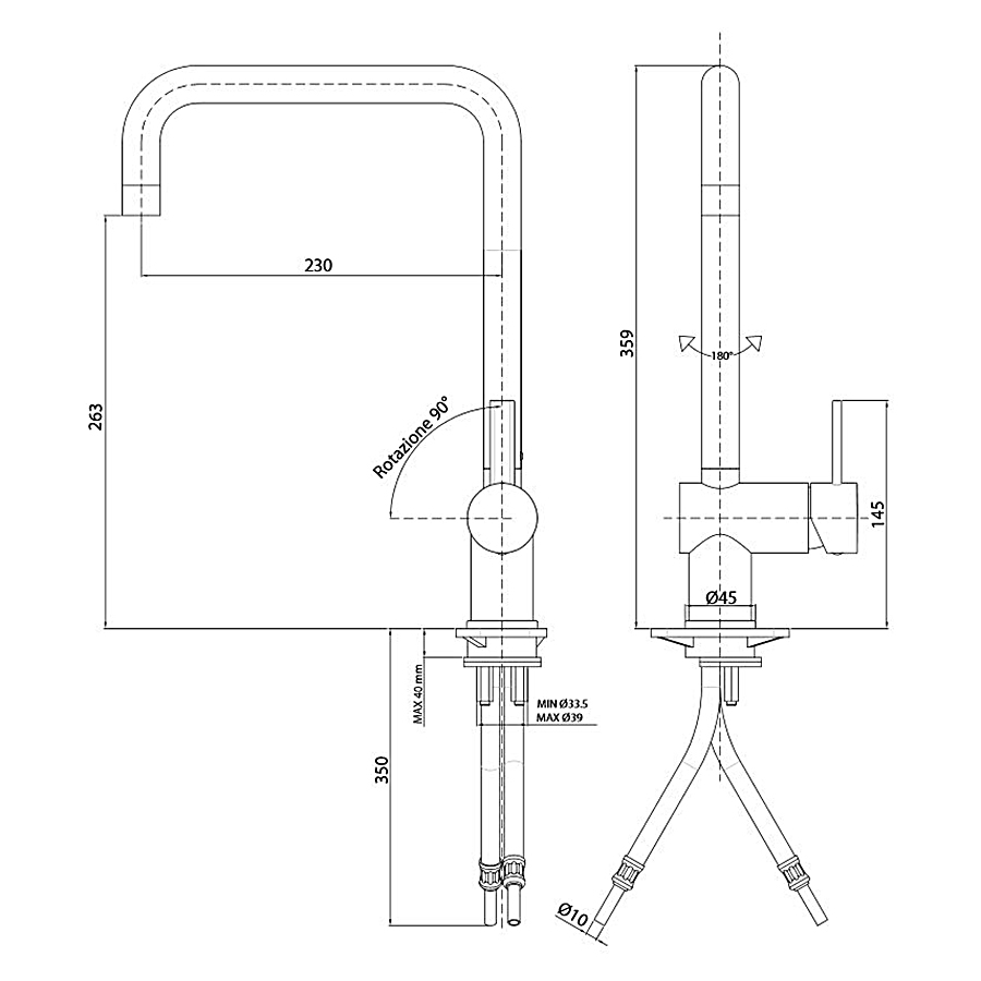 Kjøkkenbatteri Tapwell Stick SK New L-Tut