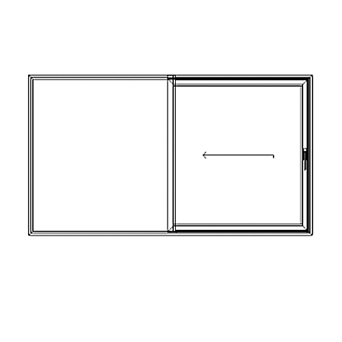 Kombiparti Dörrar Novoroom Extreme 1 Skjutbar & 1 Fast Öppningsmått (BxH) 5900x2100 mm, Vänstergående (OX)