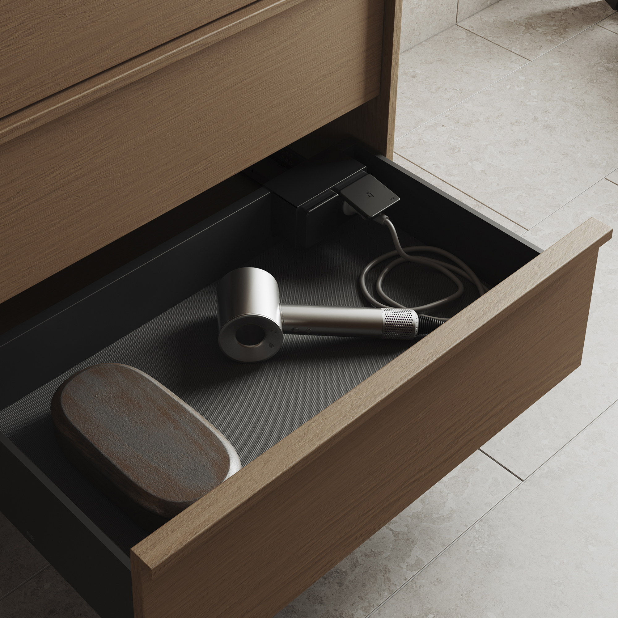 Dubbelt Eluttag INR Plus Power till Terra | badrum - badrumsmobler - tillbehor-badrumsmobler | KakelKungen