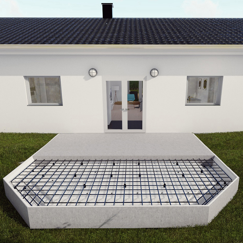 Komplett Grundmäklarna Grundpaket Mot Fasad 45m2 , Isoleringstjocklek 200 mm, 2x45°