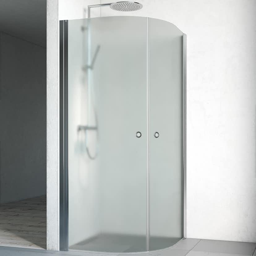 Duschhörn Macro Design Spirit Round 700x700x1970 mm, Krom, Frostat glas med Hålgrepp - Installation/montering finns att köpa till