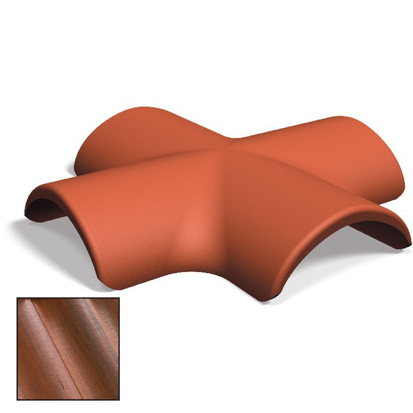 Kryssnock Benders Plan Rak Horisontell Obehandlad Antik Tegelröd/Svart