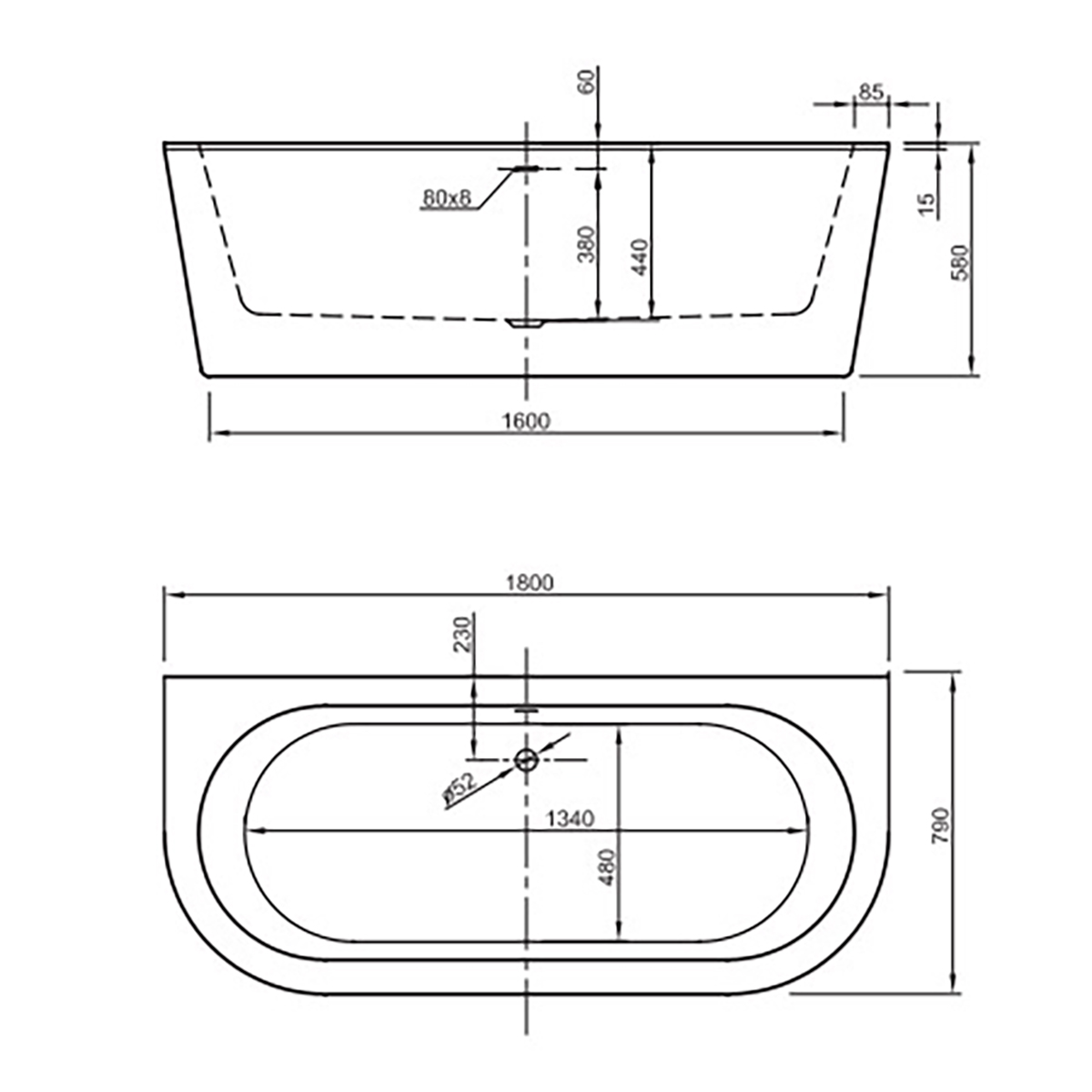 Badkar Strømberg Lago BTW Lucite