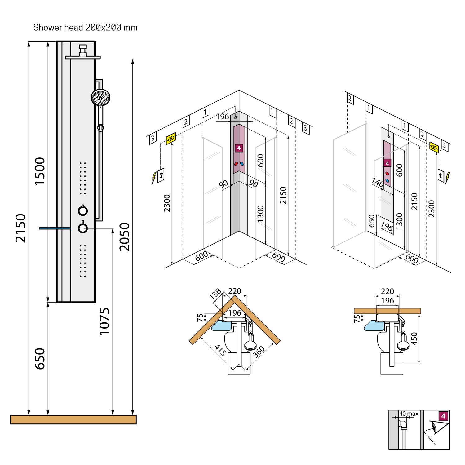 Dusjssøyle Novellini Line 2 Med Massasje
