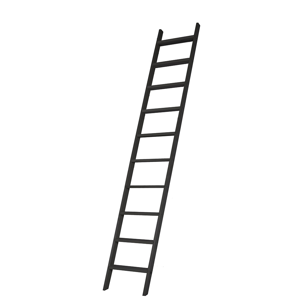 Loftstege Laggo Trä Svartlackerad