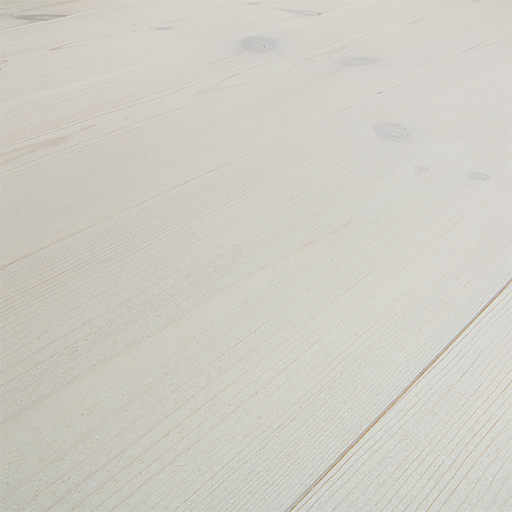 Massivt Trägolv Baseco Patina Hårdvaxoljad Extra Vit Furu 180x25 mm