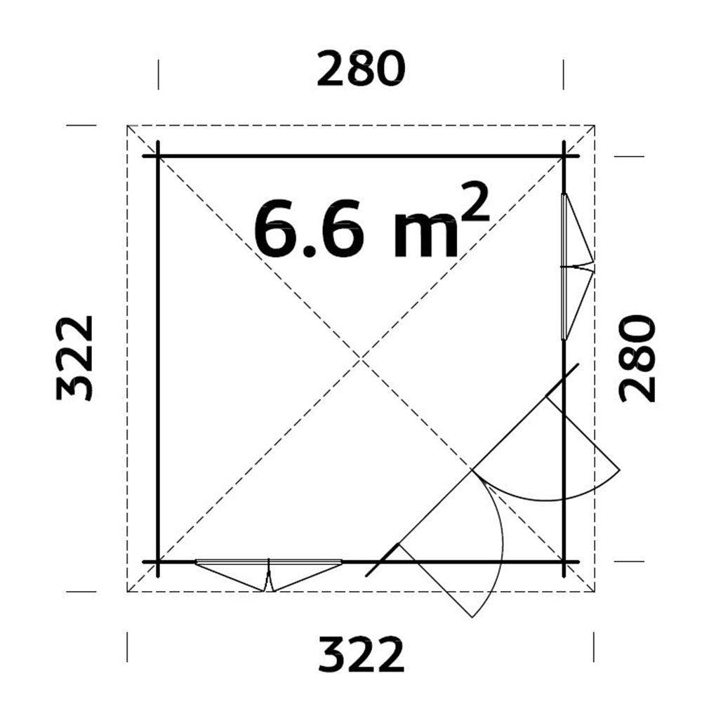 Lysthus Palmako Melanie Veggtykkelse 44mm 7,8 m2