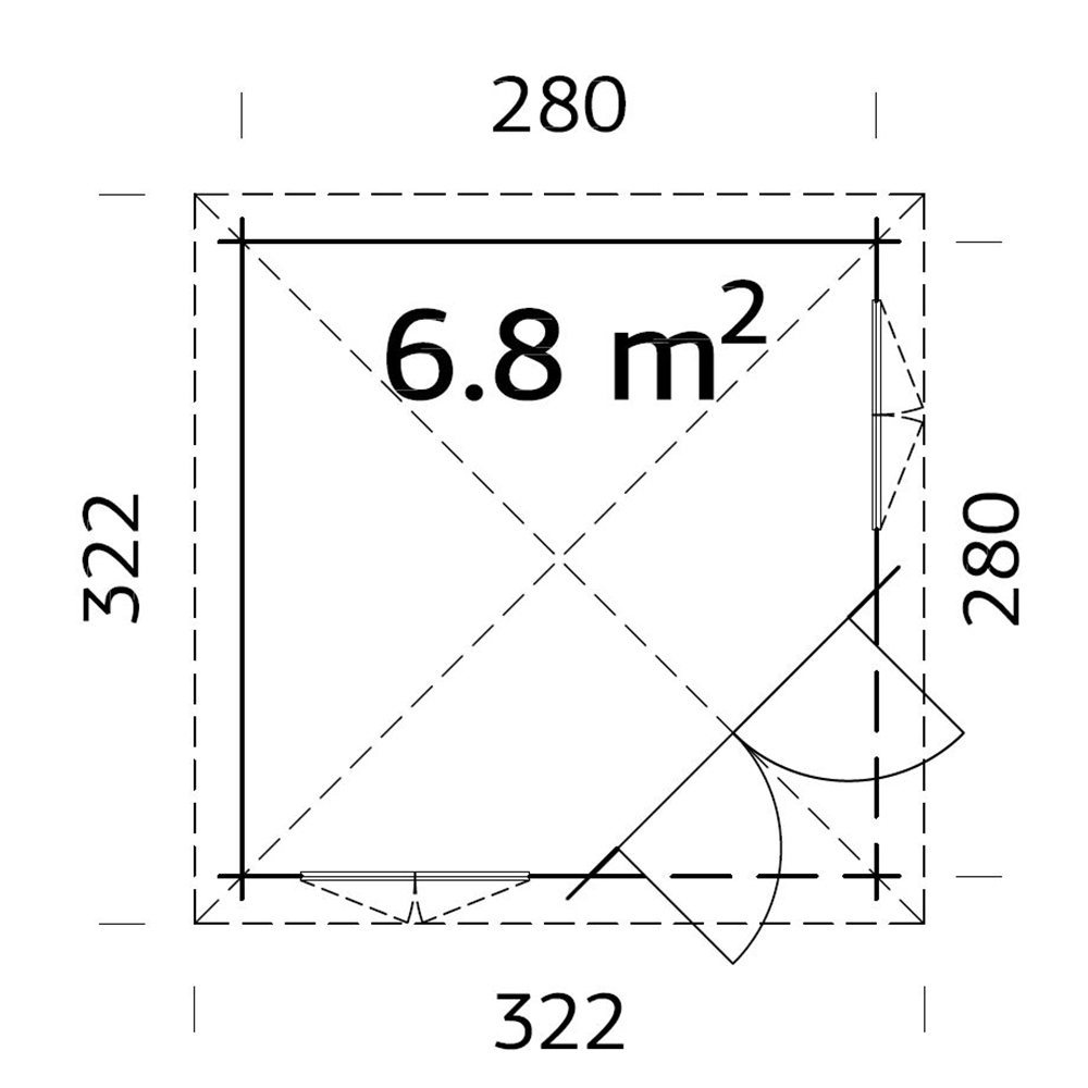 Lysthus Palmako Melanie Veggtykkelse 28 mm 7,8 m2