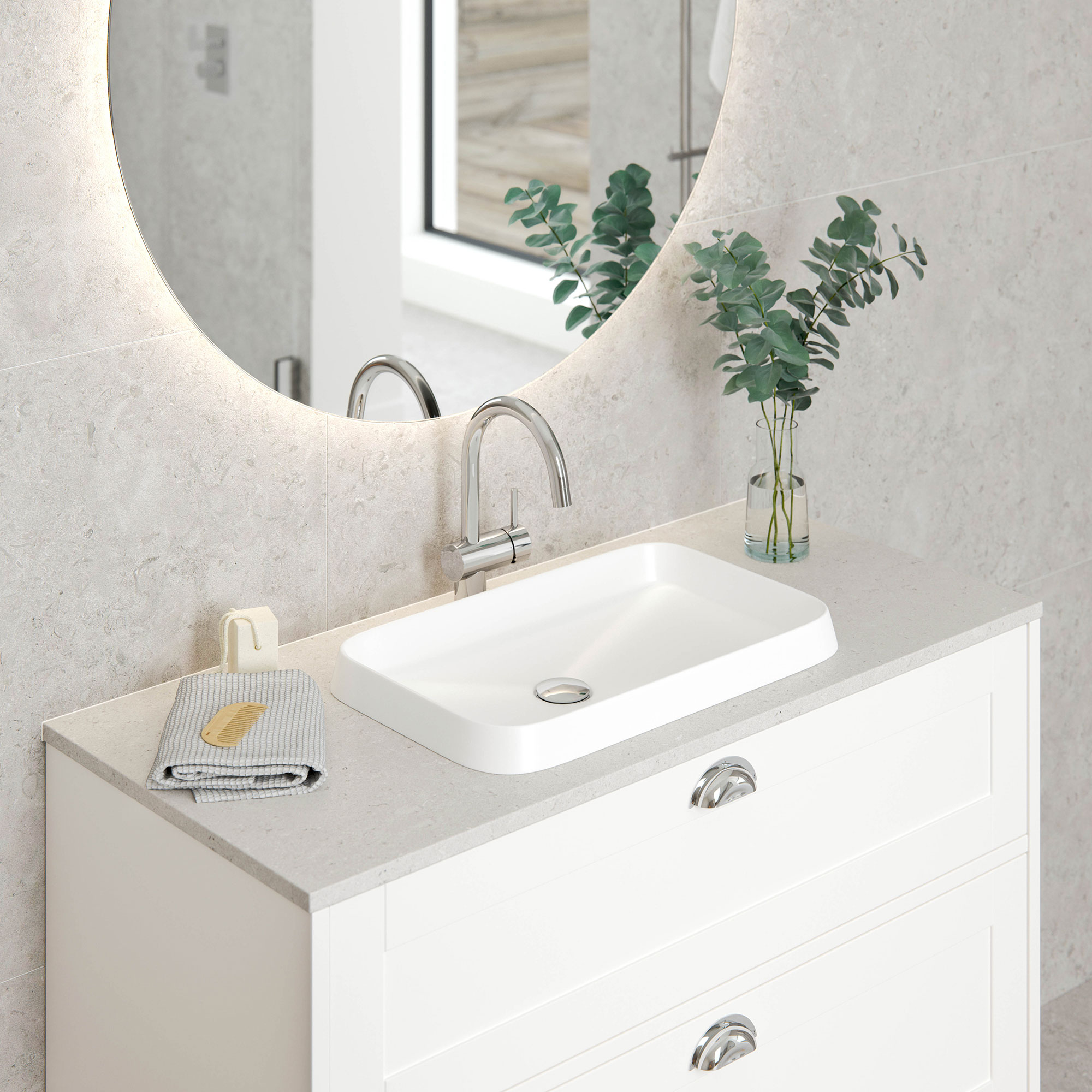 Bänkskiva INR Level Grand med Hål för Blandare