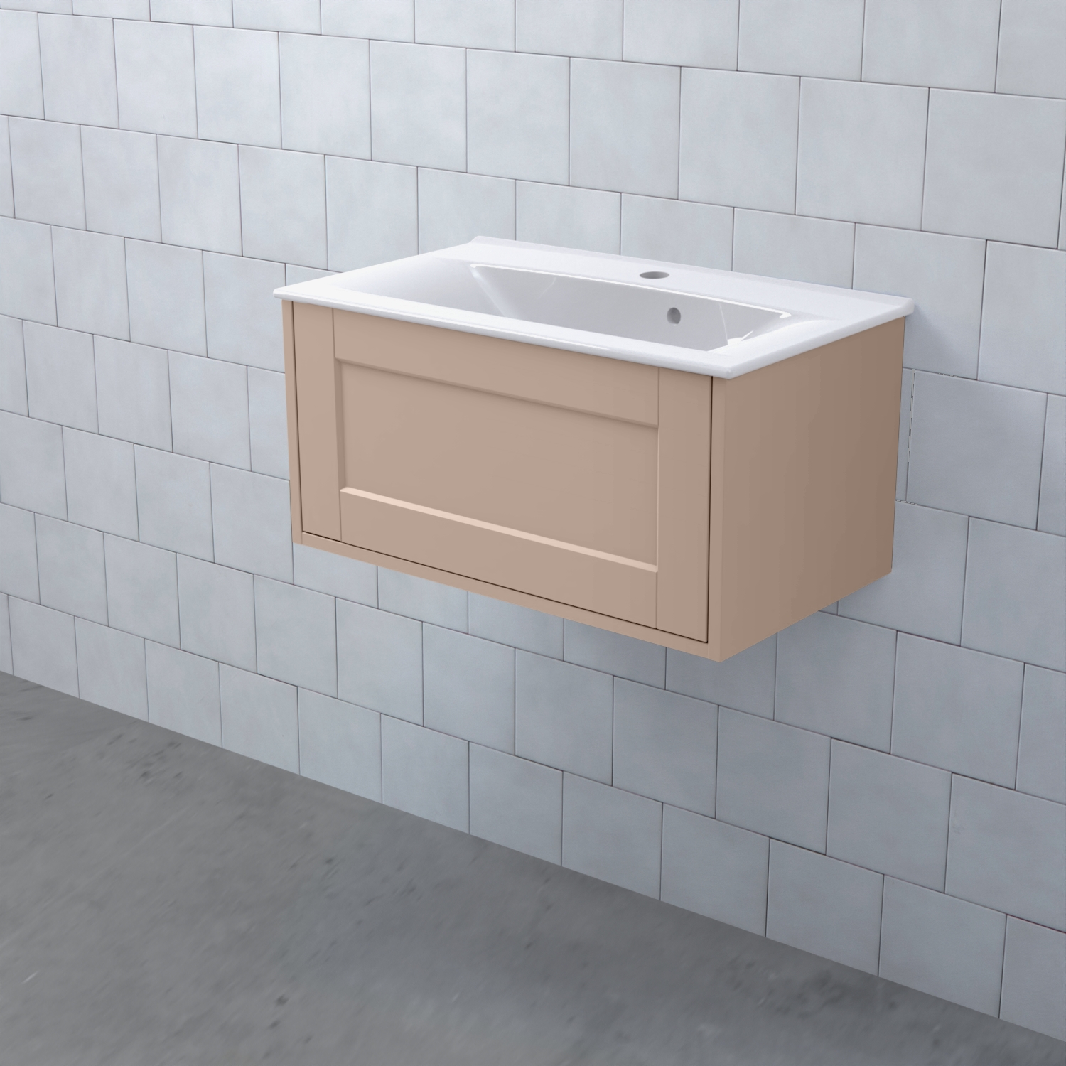 Tvättställsskåp Björbo Badrum Mejda Låg BxHXD: 598x296x365 mm, Dälja Gammalrosa - Installation/montering finns att köpa till