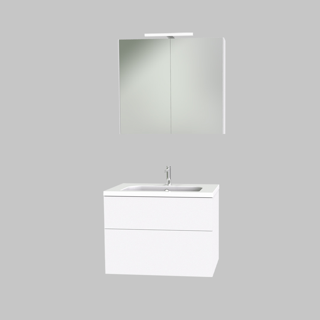Möbelpaket Miller Badrum New York 800 med Tvättställ och Spegelskåp