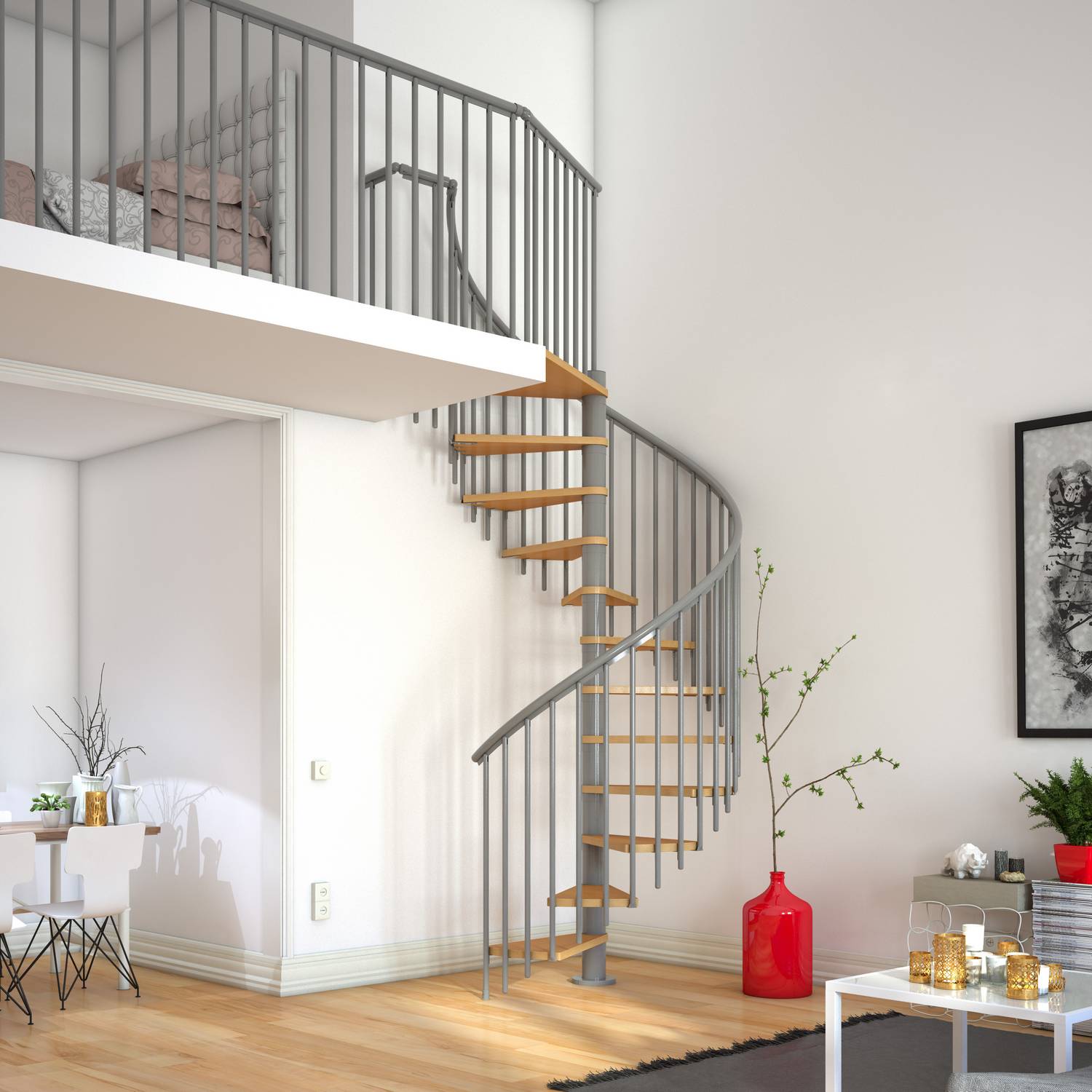 Spiraltrapp Dolle Montréal Eik Hvitoljet Classic 4