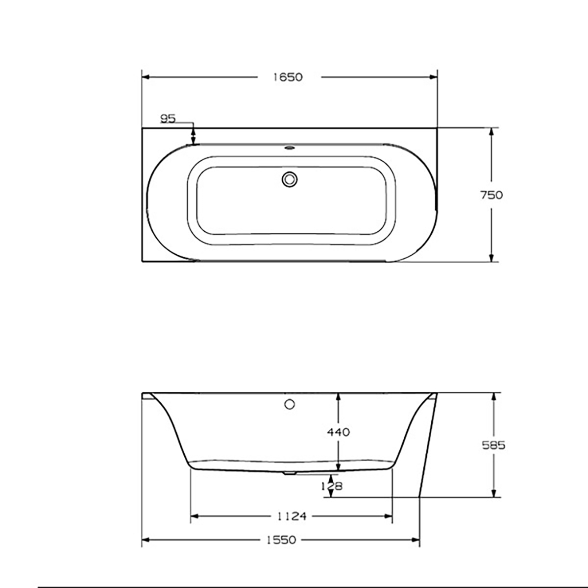 Badkar Strømberg Nino Lucite