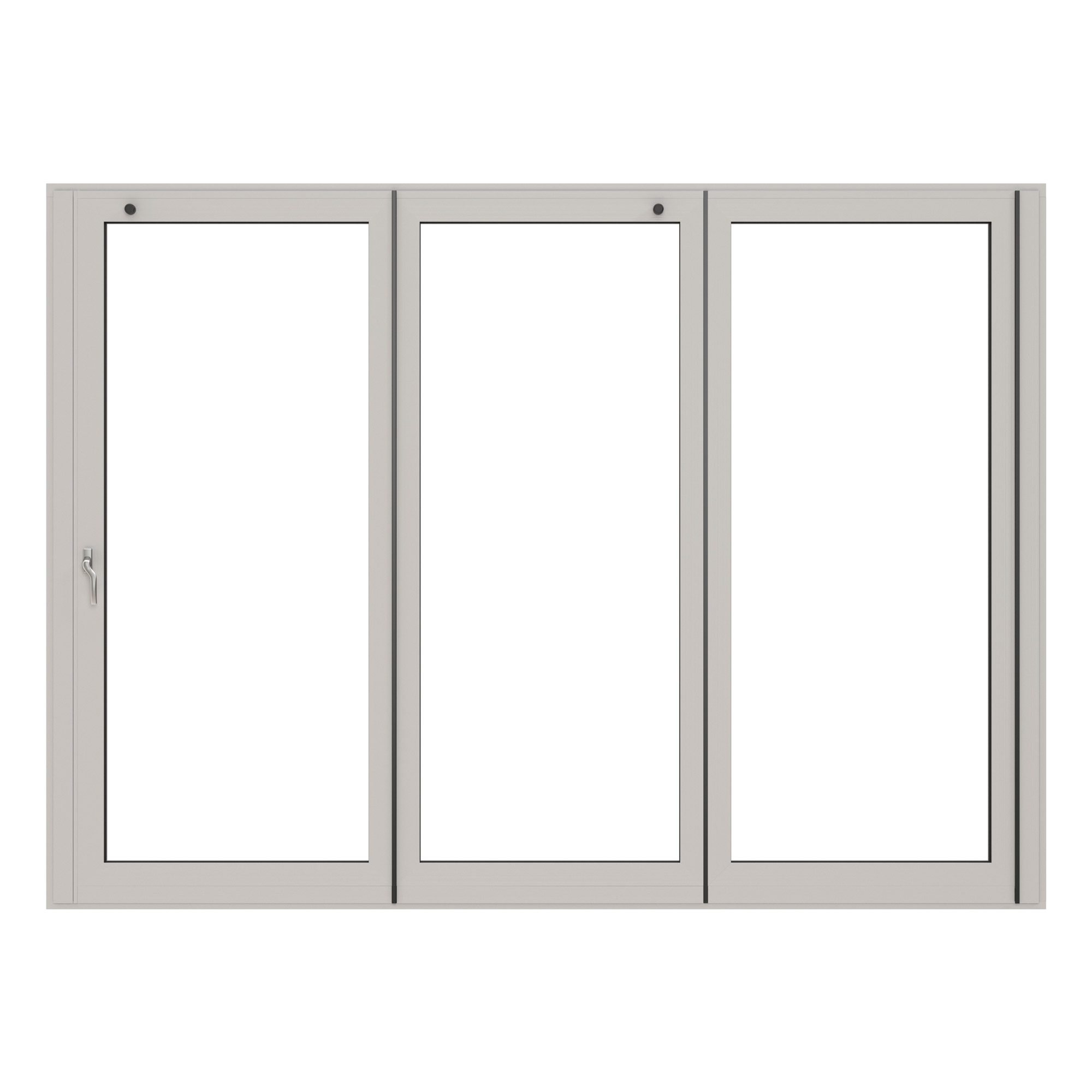Vikdörrar NorDan HelAlu 5-Delad 3-Glas BxH: 380x200 cm, Vikpartier till vänster (utifrån sett)