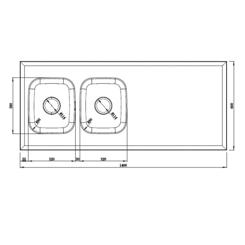 Oppvaskbenk Nordic Tech Nordic Opal 14 Vendbar