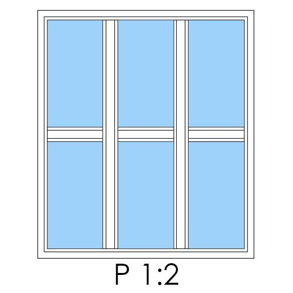 Nordiska Fönster Bågpost/Mellanglasspröjs Trä P 1:2