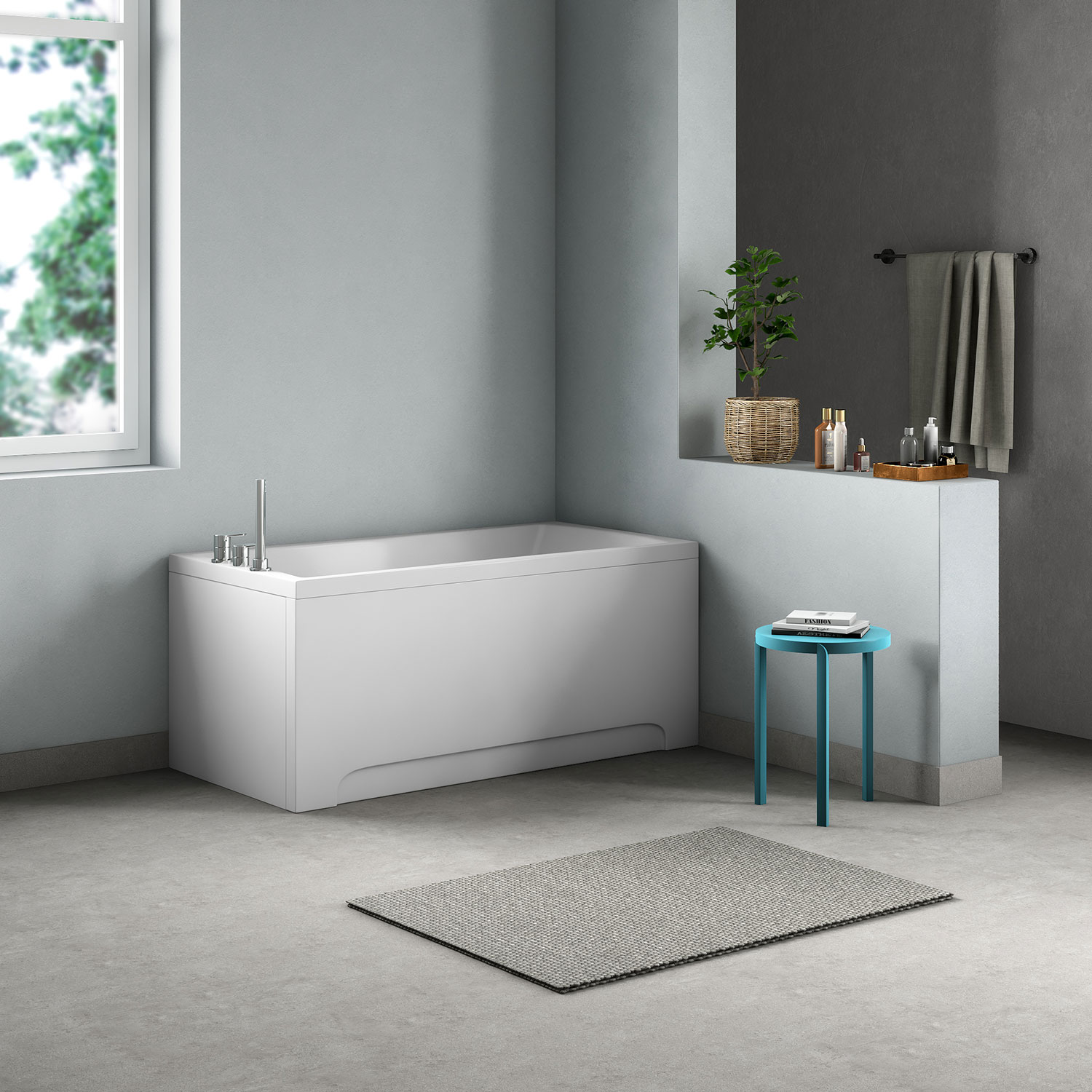 Badkar Comfornette Stockholm Utförande: Höger, Utan Blandare - Installation/montering finns att köpa till