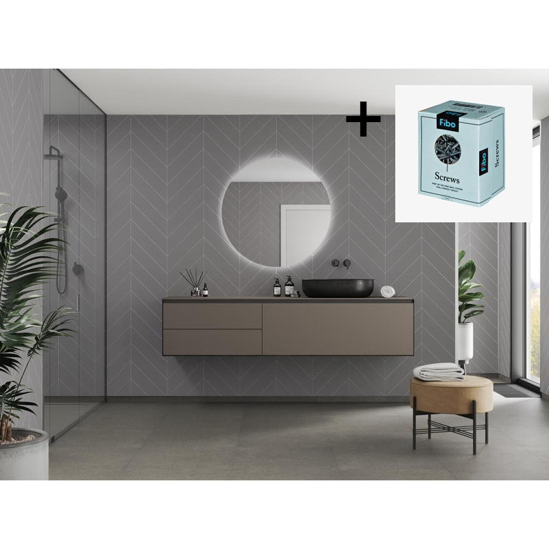 Baderomspanel Fibo 0089-M78 Aberdeen med Monteringsskruer