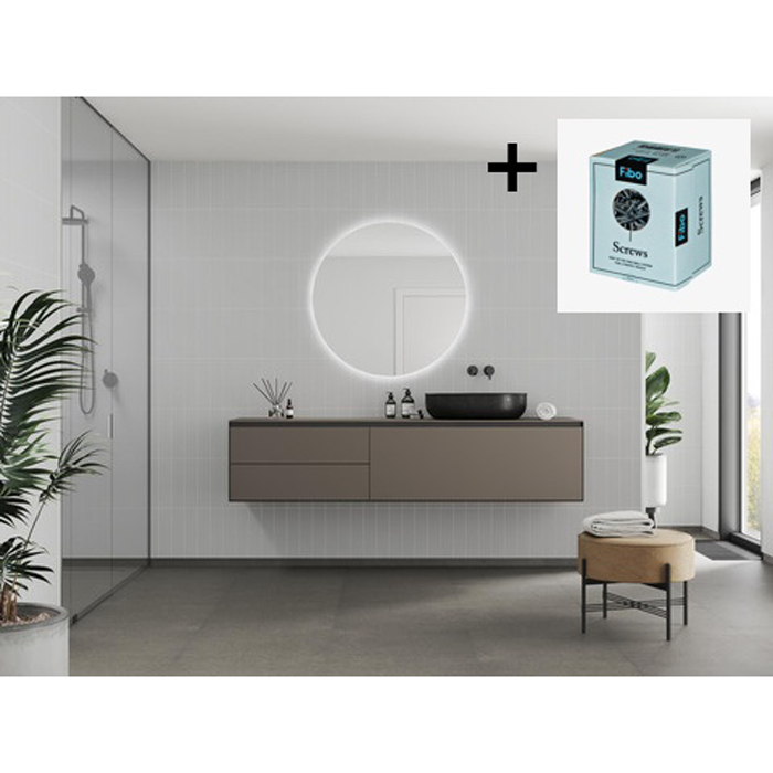 Baderomspanel Fibo 2090-M0830 Light Grey med Monteringsskruer