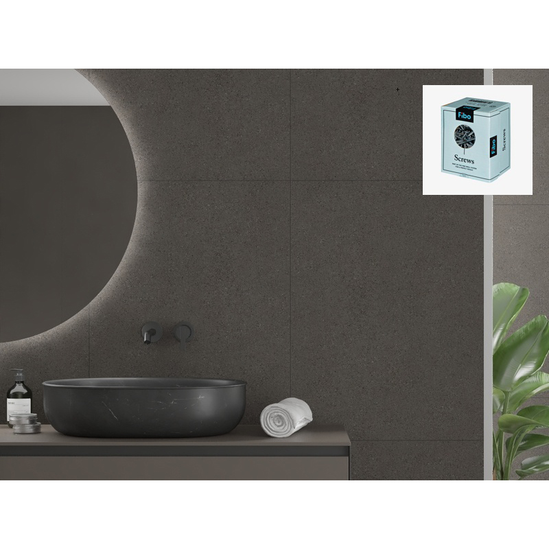 Baderomspanel Fibo 4003-M6080 Grey Terrazzo med Monteringsskruer