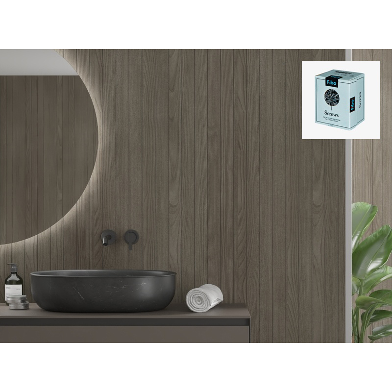 Baderomspanel Fibo 4633-M0500 Dark Wood med Monteringsskruer