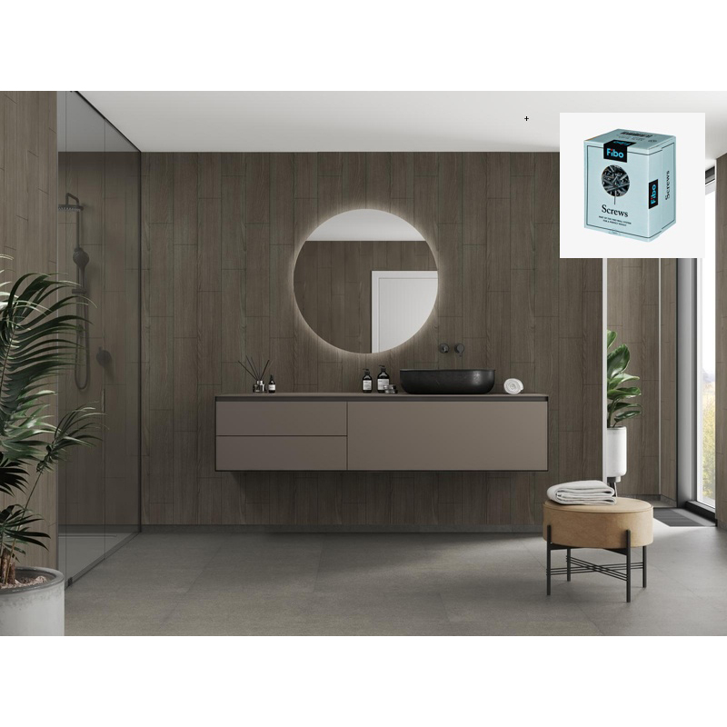 Baderomspanel Fibo 4633-M76 Dark Wood med Monteringsskruer