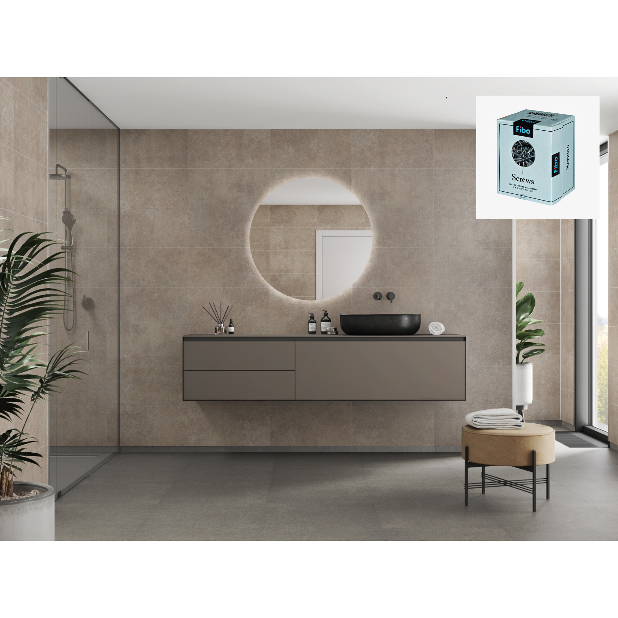 Baderomspanel Fibo 4761-M6060 Palermo med Monteringsskruer